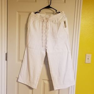 NWT white linen pants